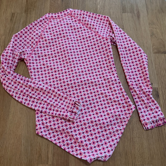 Cabana Life 14 Pink White Long Sleeve Bathing Suit Rashguard - Picture 2 of 9